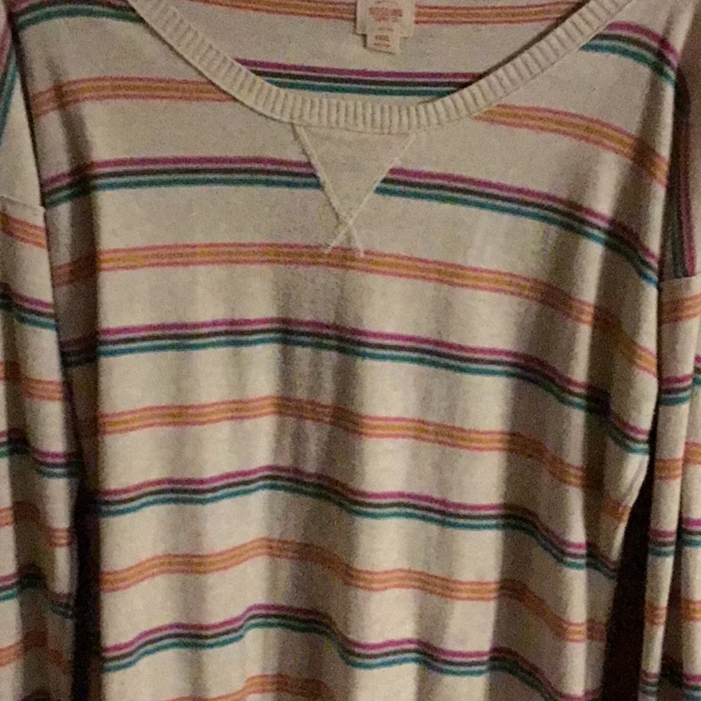 Mossimo Beige pink striped XXL sweater
